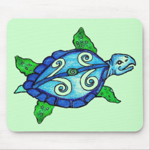 Tapis De Souris Tortues de mer tourbillonnant