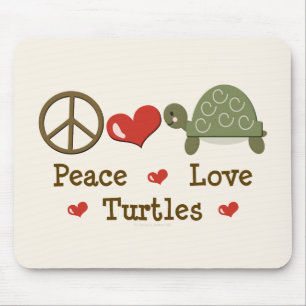 Tapis De Souris Tortues Mousepad d'amour de paix