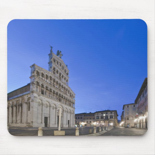 Tapis De Souris Toscane, Lucques, Piazza San Michele à l'aube (Devant)