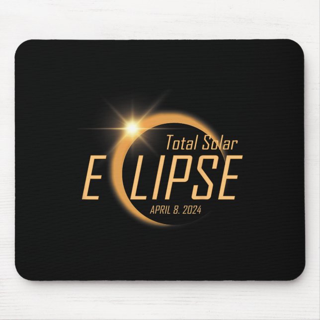 Tapis De Souris Total Éclipse Solaire 8 avril 2024 Totalité Astron (Devant)