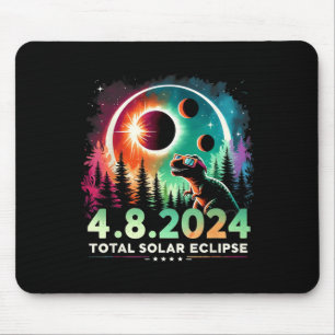 Tapis De Souris Total Éclipse Solaire Dinosaure Drôle Portant Des