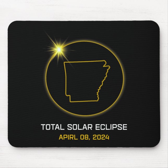 Tapis De Souris Total Solaire Eclipse 2024 L'Arkansas Tour Totalit (Devant)