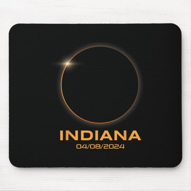 Tapis De Souris Total Solaire Eclipse 2024 Totalité Indiana (Devant)