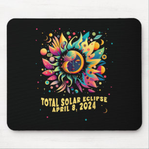 Tapis De Souris Total Solaire Eclipse Avril 2024 Hippie Pop Art