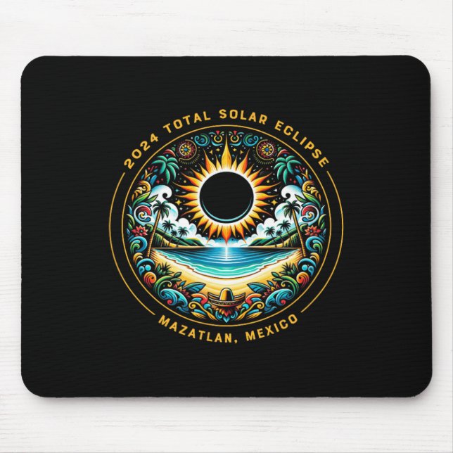 Tapis De Souris Total Solaire Eclipse Mazatlan Mexique - Plage mex (Devant)