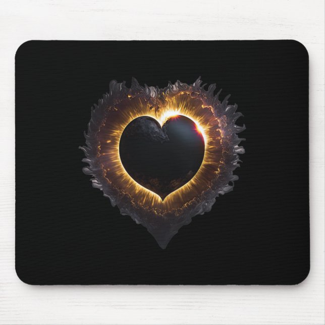 Tapis De Souris Totalité Filles Forme cardiaque Total Éclipse sola (Devant)
