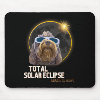 Tapis De Souris Totalité Solaire Eclipse Goldendoodle Avec Eclipse