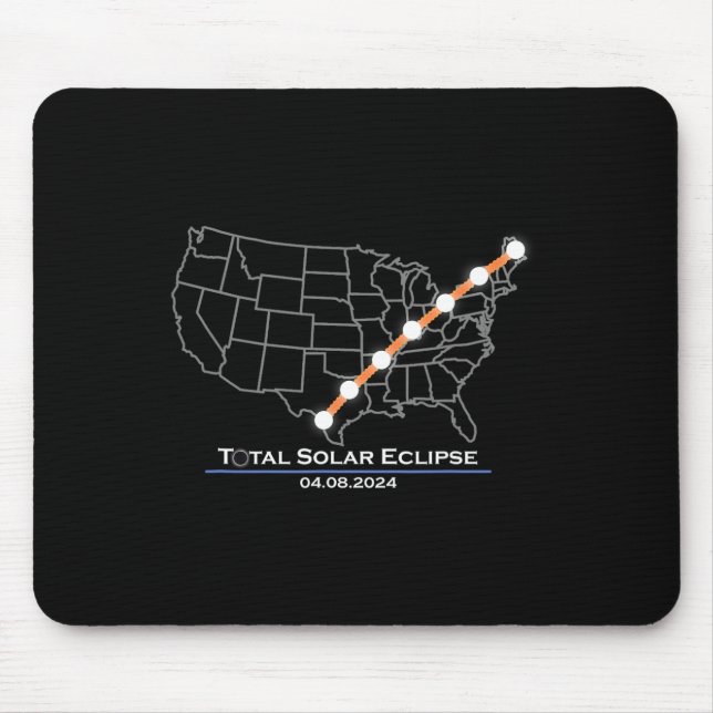 Tapis De Souris Totalité Total Éclipse Solaire 8 avril 2024 (Devant)