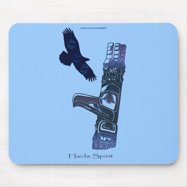 Tapis De Souris Totem natif haïda Poteau et aigle Mousepad (Devant)
