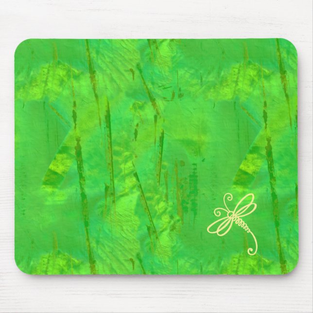Tapis De Souris Touche de dragonfly vert Art (Devant)