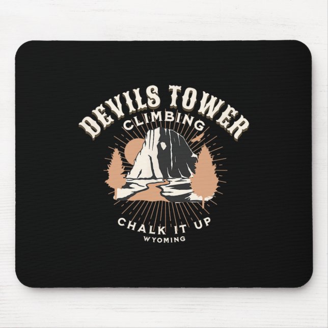 Tapis De Souris Tour de Devils retro Wyoming Escalade de rochers d (Devant)