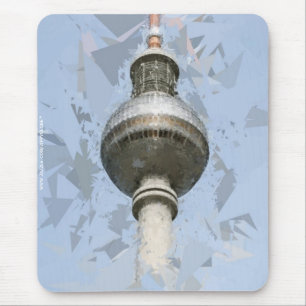 Tapis De Souris Tour de télévision de Berlin Art abstrait Allemagn