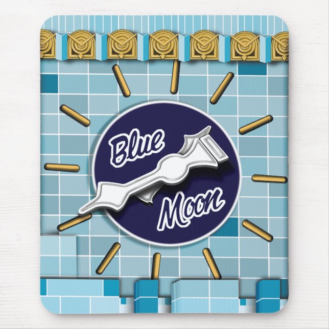 Tapis De Souris Tour d'horloge de la Lune bleue (Devant)