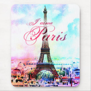 Tapis De Souris Tour Eiffel de cru d'art de bruit