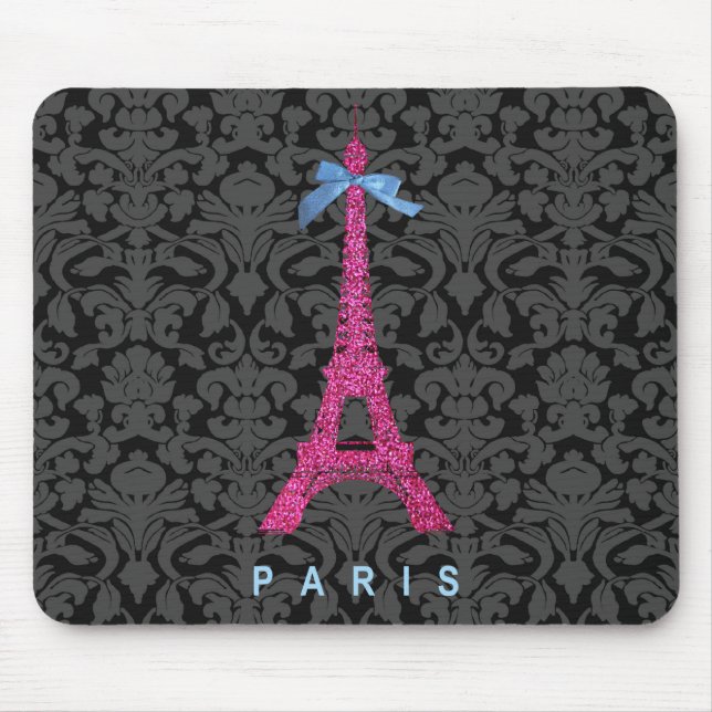 Tapis De Souris Tour Eiffel de roses indien dans des parties (Devant)
