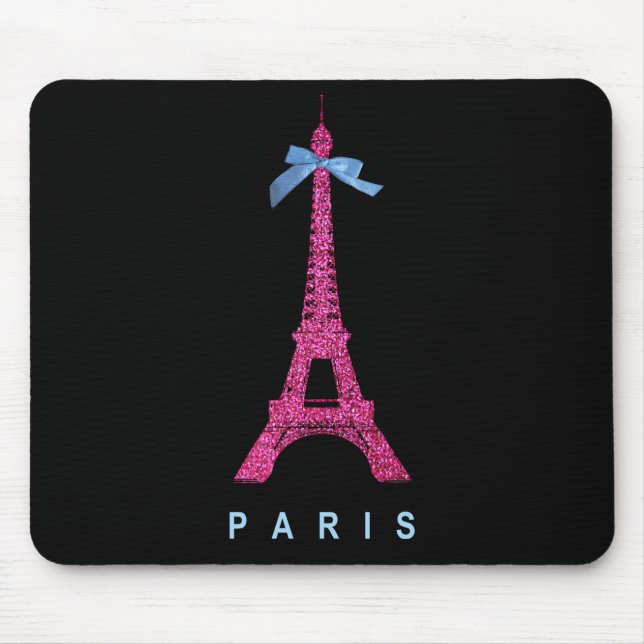 Tapis De Souris Tour Eiffel de roses indien dans des parties (Devant)