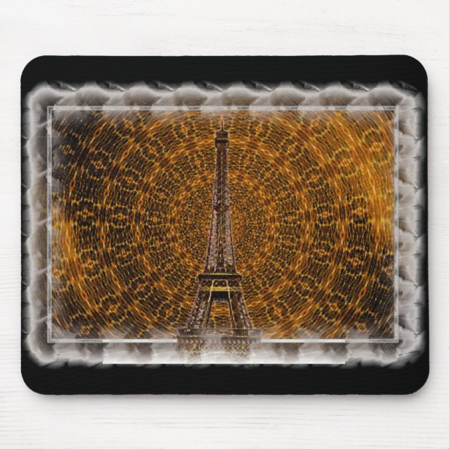 Tapis De Souris Tour Eiffel d'Or Mousepad (Devant)