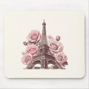 Tapis De Souris Tour Eiffel Paris & Roses Roses Roses Roses Roses