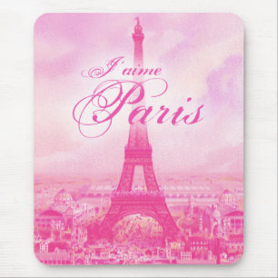 Tapis De Souris Tour Eiffel vintage rose