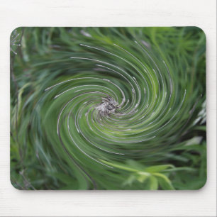 Tapis De Souris Tourbillon Floral Vert Chartreuse Rétro Abstrait