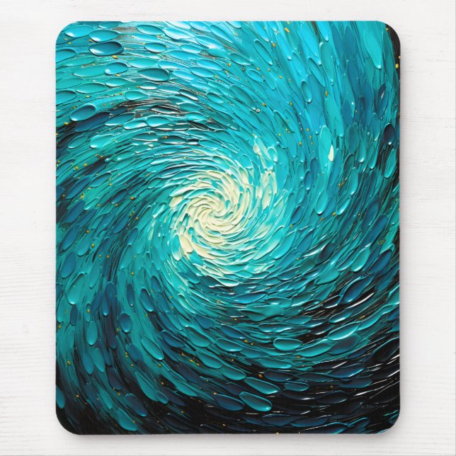 Tapis De Souris Tourbillon océan turquoise abstrait (Devant)