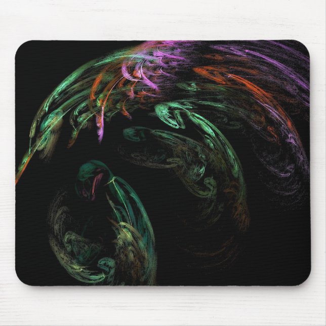 Tapis de souris tourbillonné rouge et pourpre vert (Devant)