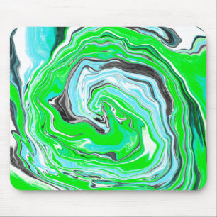 Tapis De Souris Tourbillons verts et bleus