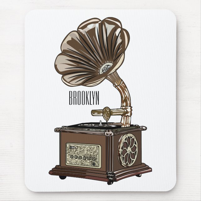 Tapis De Souris Tourne-disque dessin animé (Devant)