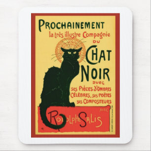 Tapis De Souris Tournée du Conversation Noir, Theophile Steinlen