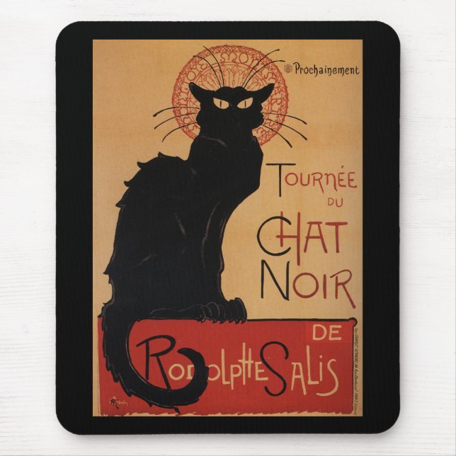 Tapis De Souris Tournée du Conversation Noir, Théophile Steinlen (Devant)