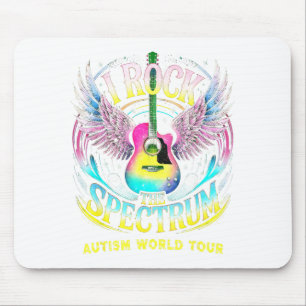 Tapis De Souris Tournée mondiale Autisme Je fais Rock The Spectrum
