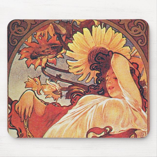 Tapis De Souris Tournesol Alphonse Mucha (Devant)