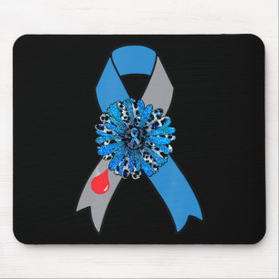 Tapis De Souris Tournesol Diabète Sensibilisation Bleu Ribbon Supp