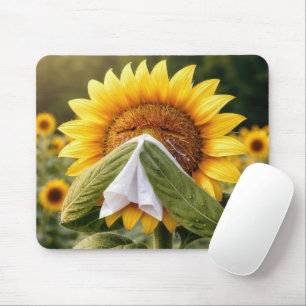 Tapis De Souris Tournesol éternuant dans un mouchoir