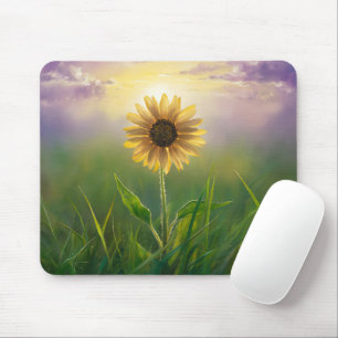 Tapis De Souris Tournesol Fluisant Dans Le Terrain Grassy