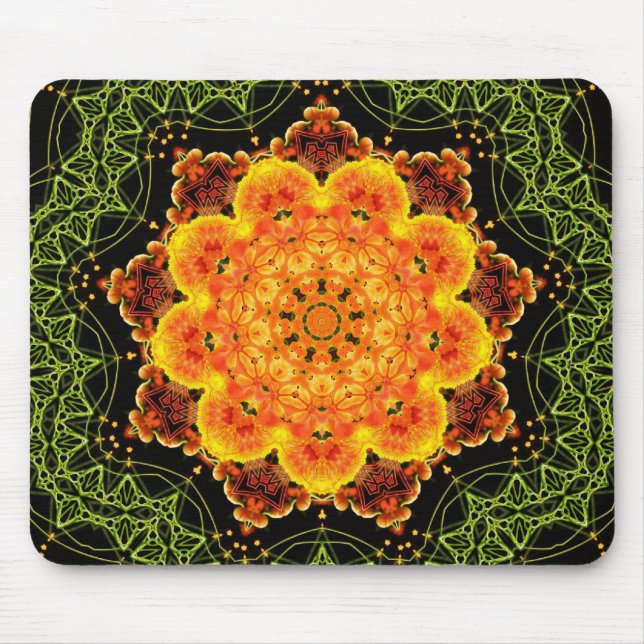 Tapis De Souris Tournesol géométrique Mandala Mousepad (Devant)