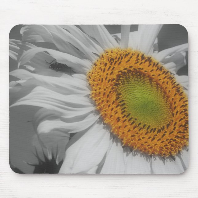 Tapis De Souris Tournesol gros noir blanc Mousepad (Devant)