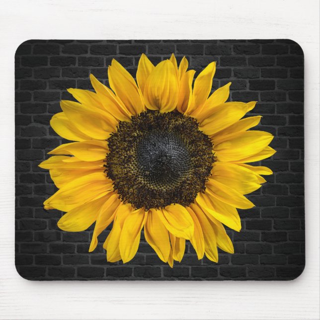 Tapis De Souris tournesol jaune en brique (Devant)