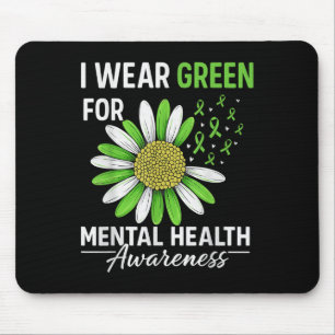 Tapis De Souris Tournesol Je Porte Du Vert Pour La Sensibilisation