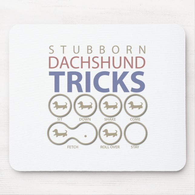 Tapis De Souris Tours de teckel, plaisanteries drôles de chien (Devant)