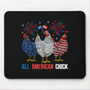 Tapis De Souris Tous American Chick Retro 4 juillet Patriotique Us