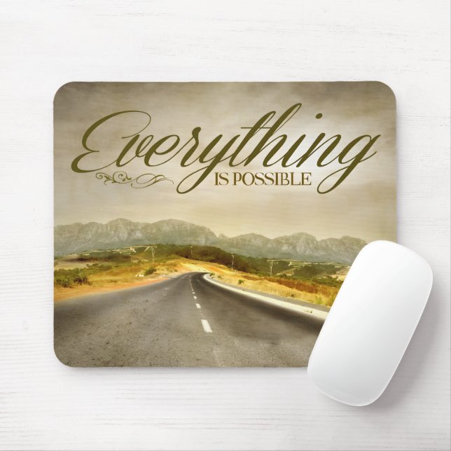Tapis De Souris "Tout est possible" Motivation Affirmation (Avec souris)