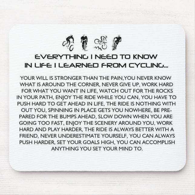 TAPIS DE SOURIS TOUT I LEARNED-CYCLE (Devant)