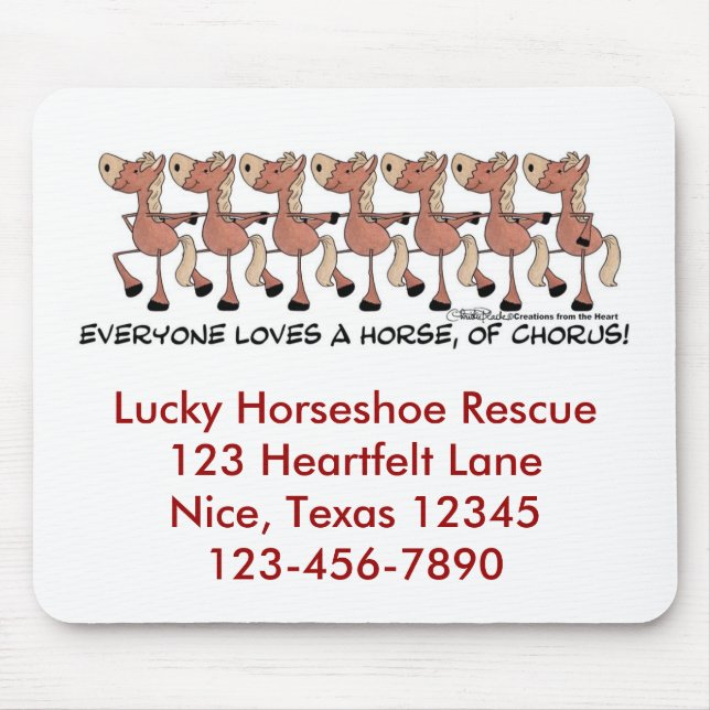 Tapis De Souris Tout le monde aime un cheval de choeur (Devant)