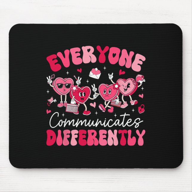 Tapis De Souris Tout le monde communique différemment Autisme Sain (Devant)