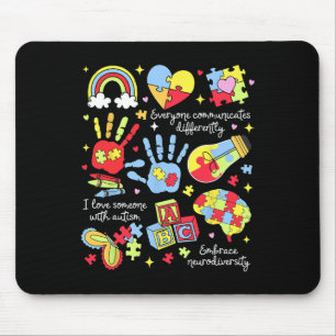 Tapis De Souris Tout Le Monde Communique Différemment L'Autisme De