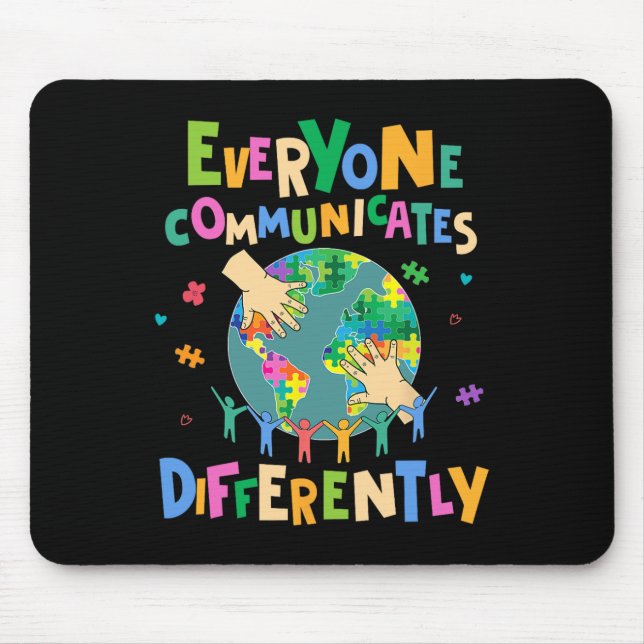 Tapis De Souris Tout Le Monde De L'Autisme Différent (Devant)