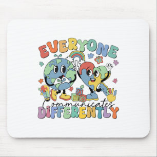 Tapis De Souris Tout Le Monde Parle Différemment L'Autisme