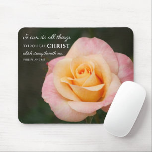 Tapis De Souris Tout par Christ Philippiens 4:13 Rose