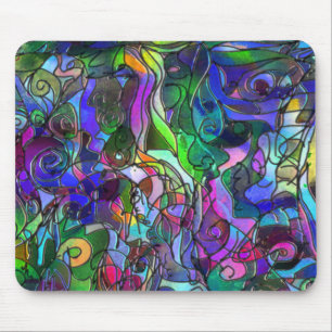 Tapis De Souris Toutes les couleurs avec des tourbillons et des li